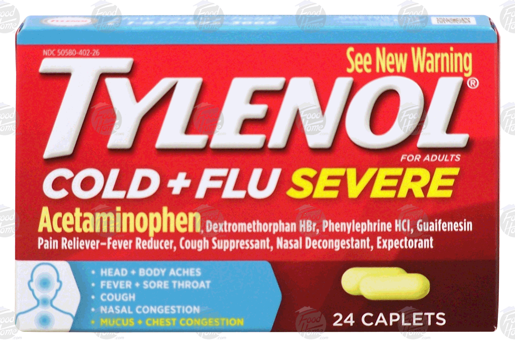 Tylenol Cold + Flu Severe acetaminophen, pain reliever- fever reducer Full-Size Picture